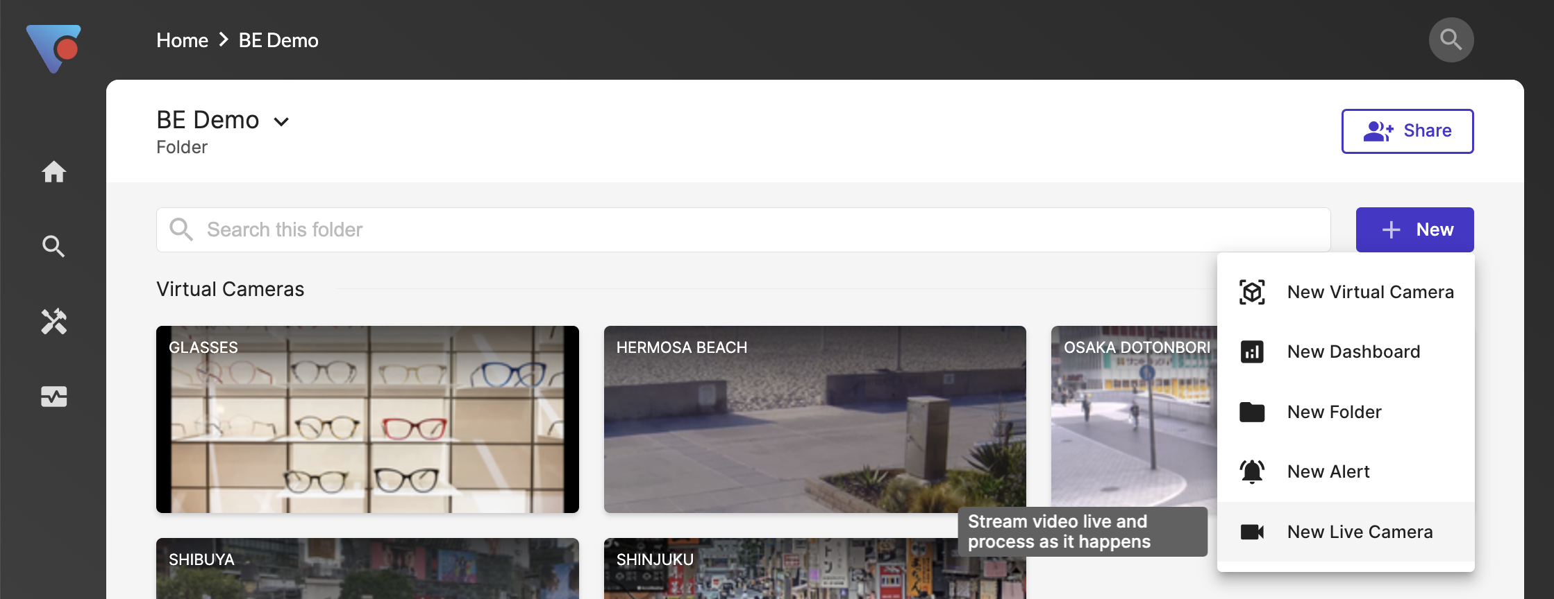 Adding a Live Camera