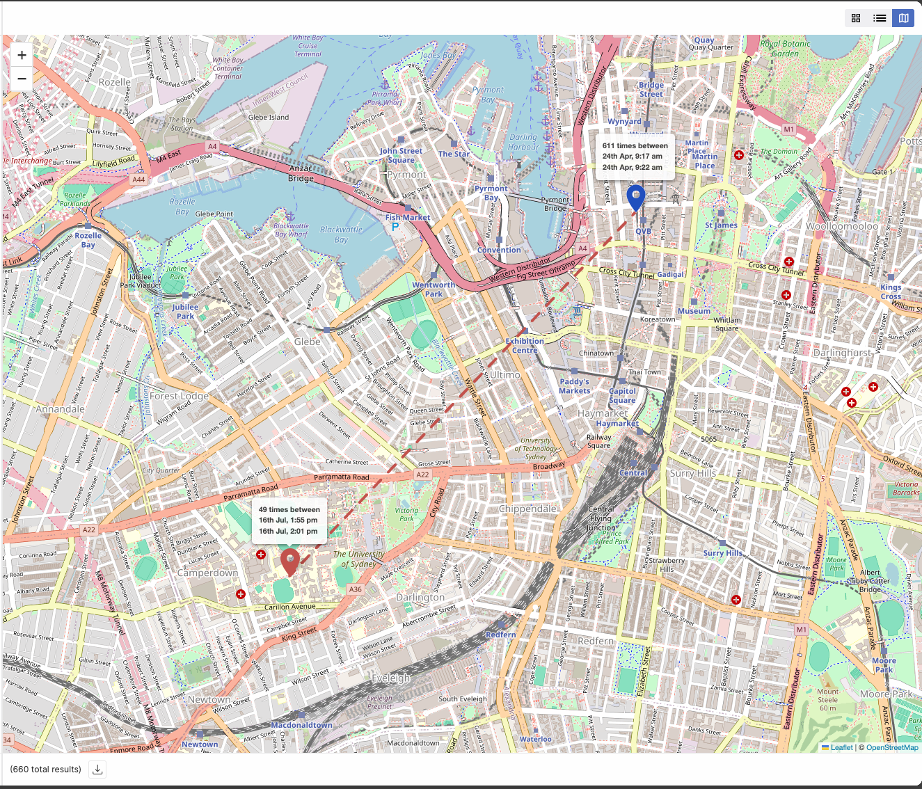 Search Overview in Map